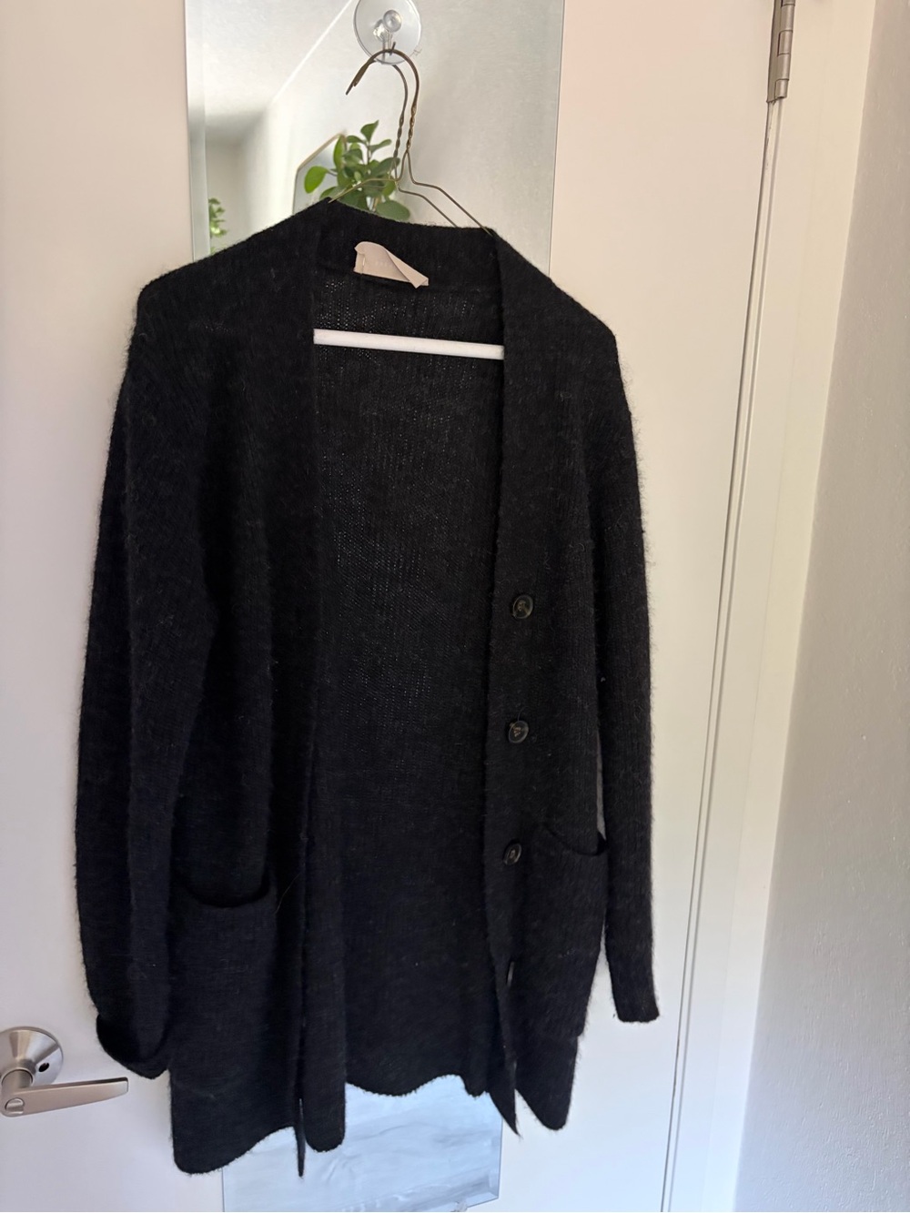 Everlane Alpaca Long Button-Front Cardigan